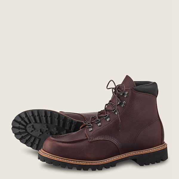 Bottes Red Wing Heritage - Sawmill - 6-Inch Oil-Slick Cuir Steel Toe - Marron Foncé - Homme 821RJNAH